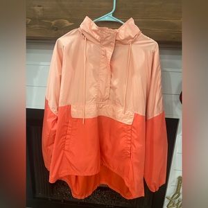 Pink Color-block Rain Coat